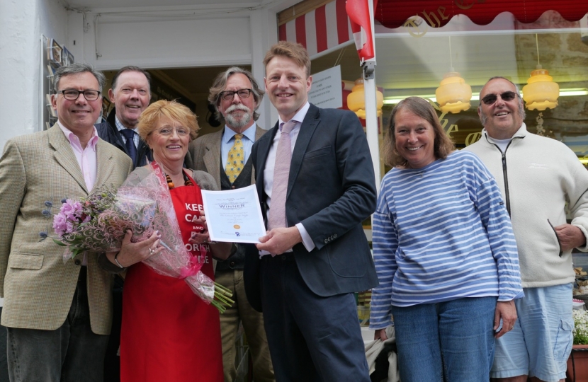 Derek with Christine Chard, owner of the Cornish Candy Shoppe. 