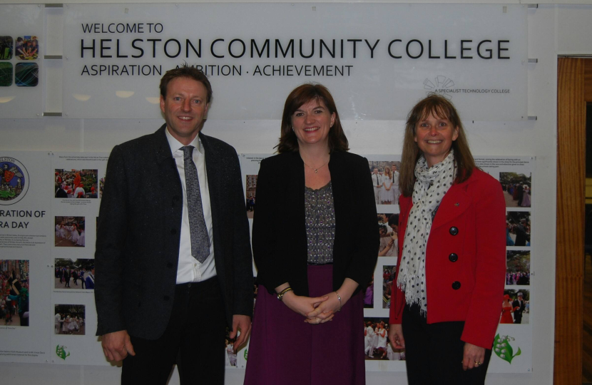 Derek Thomas, Nicky Morgan MP & Mrs D Bryant 